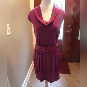 Vintage 1990s Bright Lilac Slip On Dress with Wide Belt Size XL 15/17
